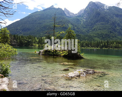 Hintersee, Ramsau, Bergsee, Alta Baviera Foto Stock