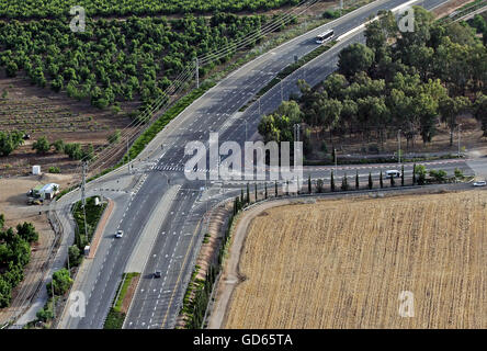 Vista aerea dell'entrata intersezione a Kabul, Israele Foto Stock