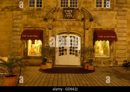 Bayreuth, Opera Cafe Cafe an der Oper, Opera Street, Opernstrasse, Alta Franconia, Franconia, Baviera, Germania Foto Stock