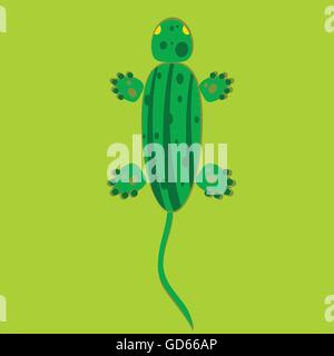 Lizard in colore verde arte illustrazione vettore Illustrazione Vettoriale