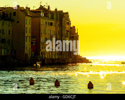 Rovigno,Croazia fine giorno tramonto,cartolina Foto Stock