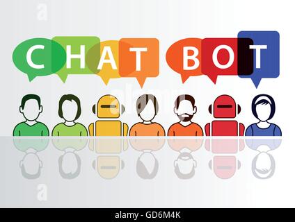 Infografico Chatbot come concetto di intelligenza artificiale Illustrazione Vettoriale