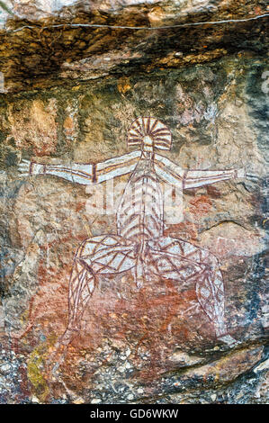 Antico disegno di roccia, Territori del Nord, Australia Foto Stock