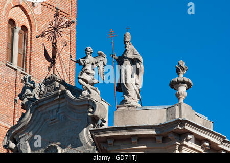 L'Italia, Lombardia, Treviglio, San Martino e Assunta la chiesa, facciata in dettaglio Foto Stock