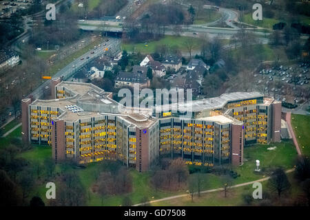 Vista aerea, sede Signal Iduna gruppo assicurativo, vista aerea di Dortmund, la zona della Ruhr, night shot, europa, antenna, Foto Stock