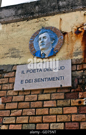 Domenico Modugno, cantante italiana, targhe commemorative, Italia, Europa Foto Stock