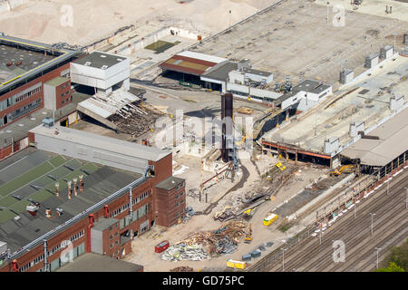 Vista aerea, Opel impianto 1, la demolizione della ex fabbrica di automobili, Bochum Ruhr, Nord Reno-Westfalia, Germania Foto Stock