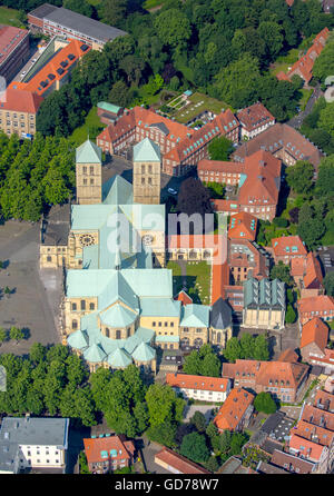 Vista aerea, ciclo stazione centrale stazione ferroviaria Münster Ost spazio Taxi, Münster, Münsterland campagna, Foto Stock