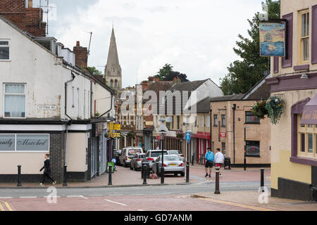 Una vista del centro della cittadina di Wellingborough Northamptonshire REGNO UNITO Foto Stock