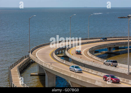 Interstate I-110 Loop di rampa sul Golfo del Messico alla sua terminazione sull'autostrada 90 in Biloxi Mississippi Foto Stock