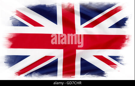 Union Jack flag su sfondo semplice Foto Stock