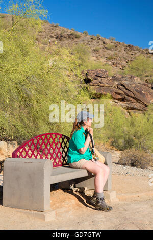 Il sentiero da banco, South Mountain Park, Phoenix, Arizona Foto Stock