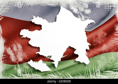 3D rendering di Azerbaigian mappa e flag Foto Stock