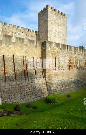 Castello di San Jorge a Lisbona, Portogallo. Foto Stock