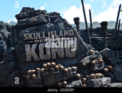 Ingresso al Nuovo Ride Skull Island Regno di Kong presso le Isole di avventura, Universal Resort Orlando, Florida Foto Stock