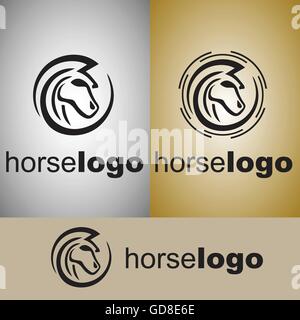 Cavallo concetti logo progettato in modo semplice in modo che possa essere utilizzato per di più si propone come logo ,segna ,simboli o icone. Illustrazione Vettoriale