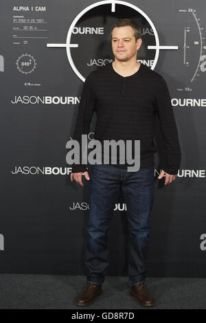 Madrid, Spagna. 13 Luglio, 2016. MATT DAMON assiste l' Jason Bourne' photocall a Villamagna Hotel in Madrid. Credit: Jack Abuin/ZUMA filo/Alamy Live News Foto Stock