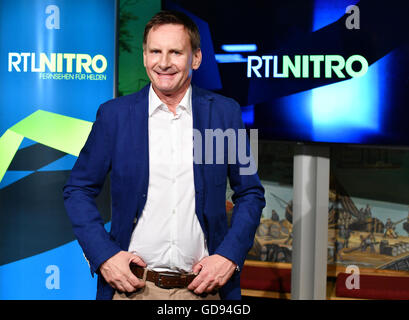 Berlino, Germania. 14 Luglio, 2016. Peter Illmann pone durante la RTL-Nitro presentazione di programmazione in PanAm Lounge a Berlino, Germania, 14 luglio 2016. Foto: Jens KALAENE/dpa/Alamy Live News Foto Stock