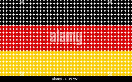 Abstract bandiera punteggiata di Germania realizzato da piccoli punti e circoli. Illustrazione Vettoriale