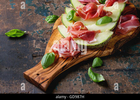 Prosciutto e melone Foto Stock