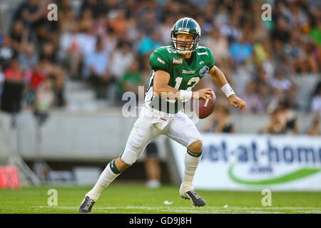 Football americano, Danubio draghi versus Tirolo raider in Tivoli Stadium, Innsbruck, Austria, Europa Foto Stock