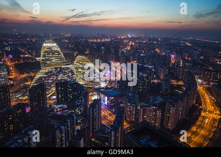 Pechino Wangjing città facciata di edificio SOHO Foto Stock