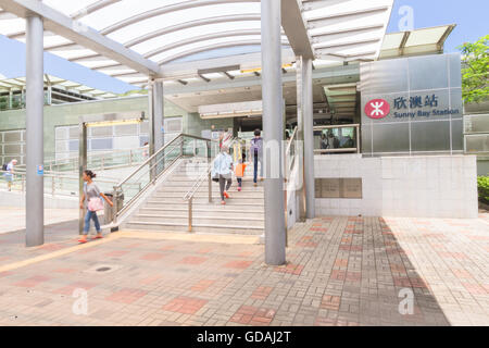 Sunny Bay alla stazione MTR, Hong Kong Foto Stock