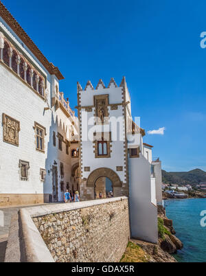 Spagna,Catalogna,città di Sitges,Città Vecchia Foto Stock