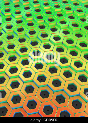 Esagonale sfondo astratto tech compter rete texture di alta qualità rendono Foto Stock