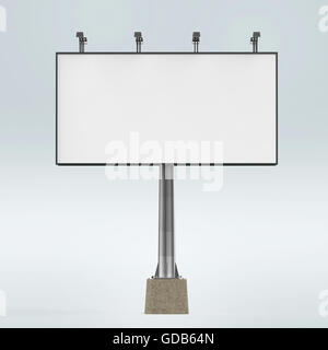 Vuoto tabellone bianco modello . eseguire il rendering per il design speciale, isolato mockup Foto Stock