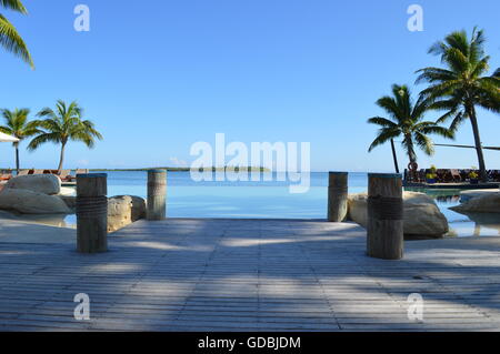 Piscina a sfioro di Sheraton Fiji Resort, Denarau Island South, Isole Figi Foto Stock