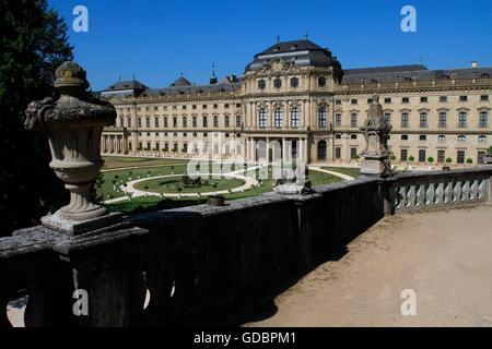 Residence Castello, Wuerzburg, Baviera, Germania Foto Stock