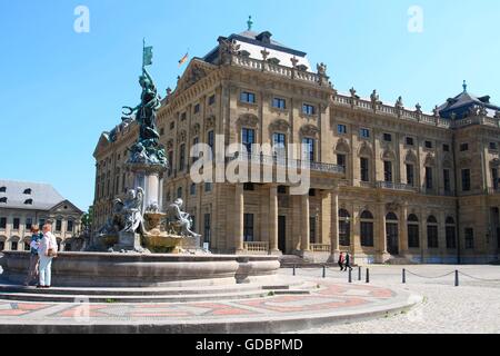 Residence Castello, Wuerzburg, Baviera, Germania Foto Stock