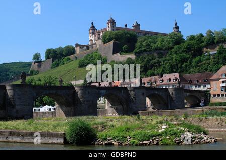 Fortezza di Marienberg Würzburg, Baviera, Germania Foto Stock