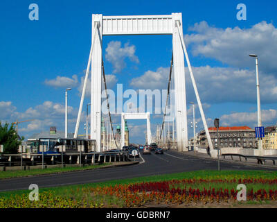 Elisabeth ponte sul fiume Danubio, Budapest, Ungheria / Erzsebet Hid Foto Stock