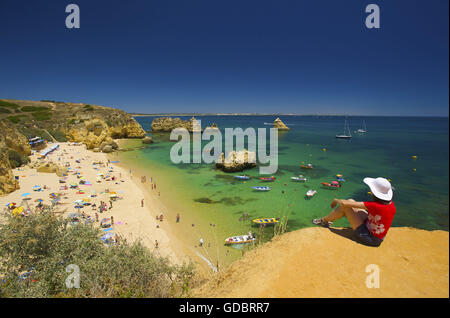 Praia da Dona Ana, Algarve, PORTOGALLO Foto Stock