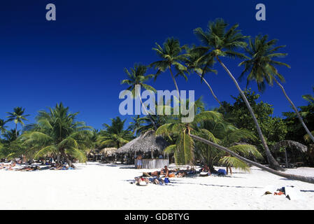Beach sull'Isola di Saona, Parque Nacional del Este, Repubblica Dominicana, dei Caraibi Foto Stock