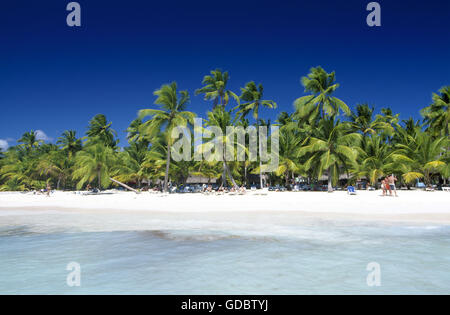 Beach sull'Isola di Saona, Parque Nacional del Este, Repubblica Dominicana, dei Caraibi Foto Stock