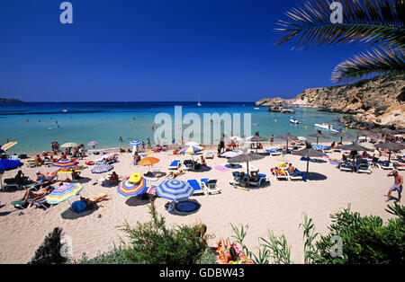 Cala Tarida, Ibiza, Isole Baleari, Spagna Foto Stock