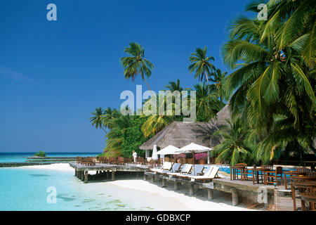 Hotel su Nakatchafushi Island, Maldive Foto Stock