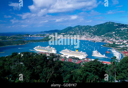 Crociera in Charlotte Amalie su St.Thomas Isola, Isole Vergini USA, Caraibi Foto Stock