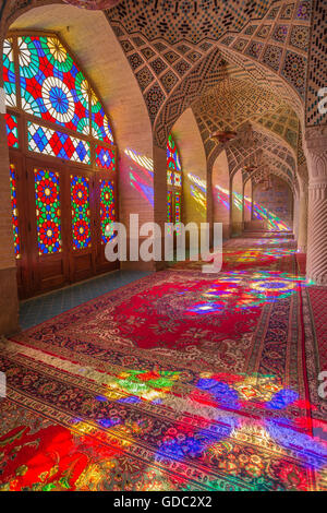 Iran,Shiraz città,Mmasjed-e,Nasir al-Molk moschea Foto Stock