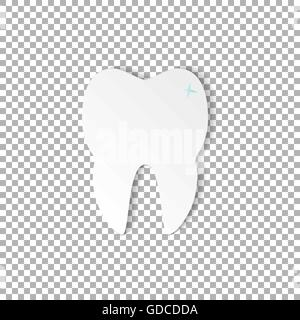Dentale dente su sfondo trasparente Illustrazione Vettoriale