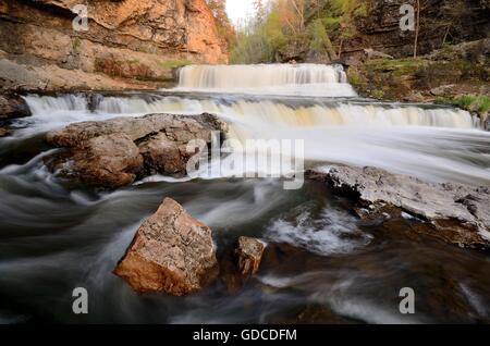 Willow River Falls a Willow River State Park in Wisconsin Foto Stock