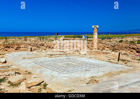 Basilica in rovina in Paphos, Cipro Foto Stock