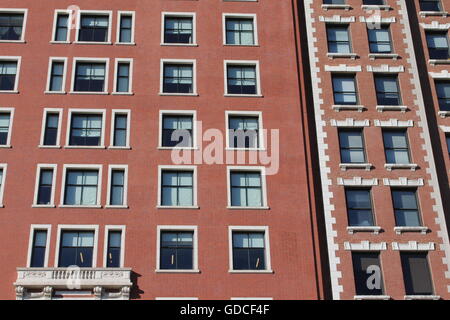 Edifici storici su South Michigan Ave a Chicago, IL Foto Stock