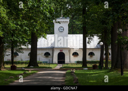 Janow Podlaski, stabile "sotto l'orologio' ,Polonia, Podlasie, Europa Foto Stock