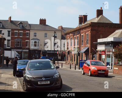 Le strade e dissipare le vie del borgo storico di Tynemouth tre dove il vecchio re del reame sono sepolti nel castello. Foto Stock