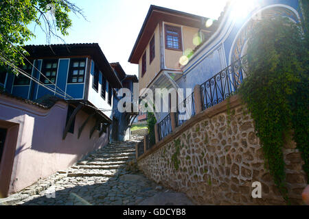 Strada di città vecchia. Nesrbar. La Bulgaria. Foto Stock