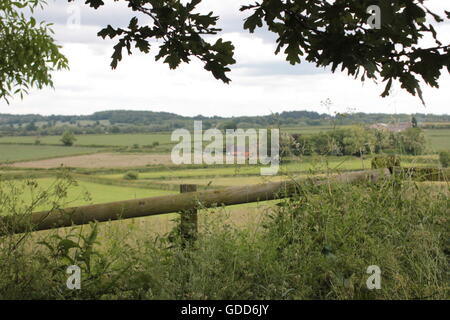 Battaglia di Bosworth campi paesaggio con recinto Foto Stock